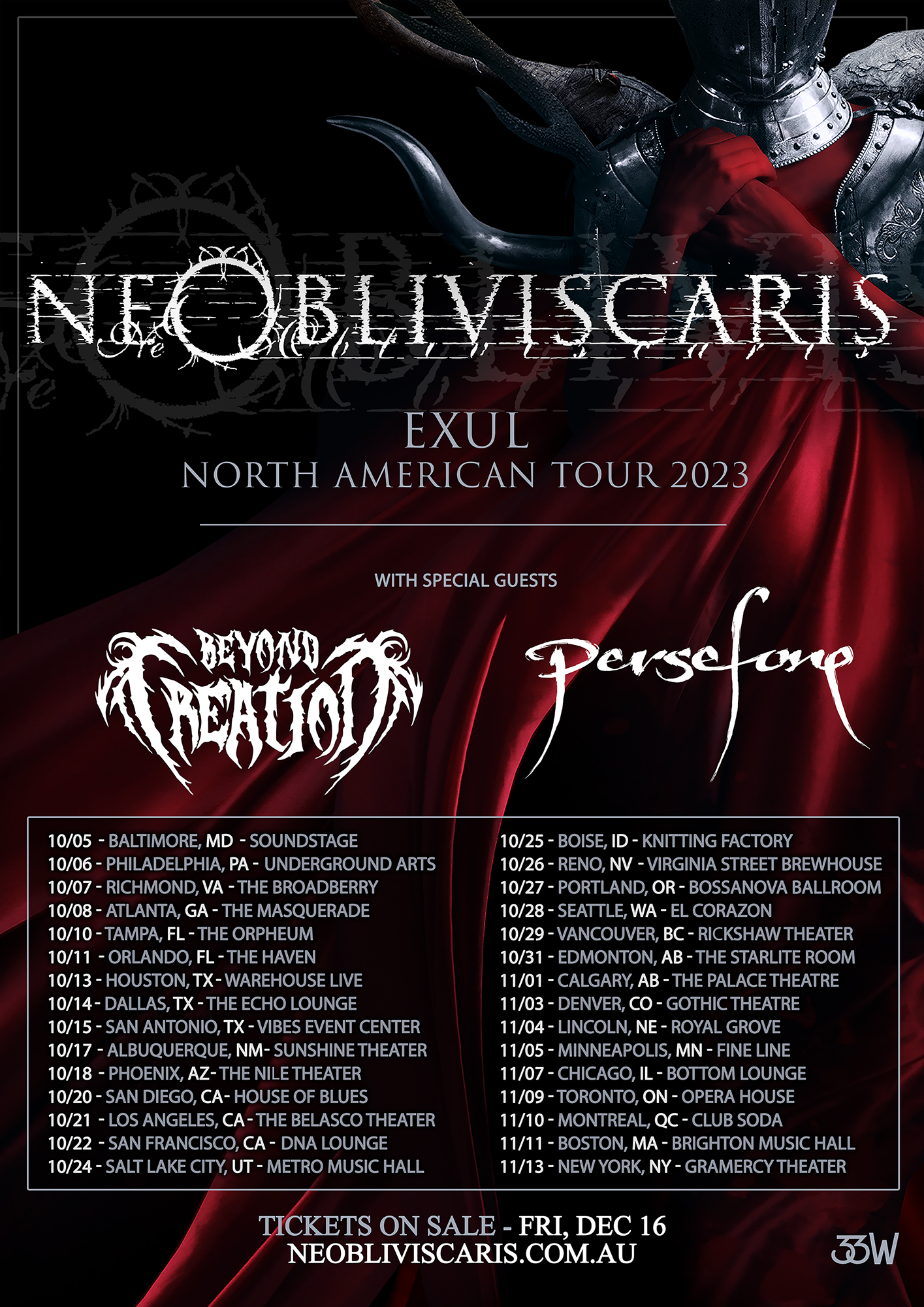 NE OBLIVISCARIS + BEYOND CREATION Announce North American Tour Together